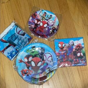 Marvel Spider-Man Disposable Tableware Set - 41 PCs Blue and Red